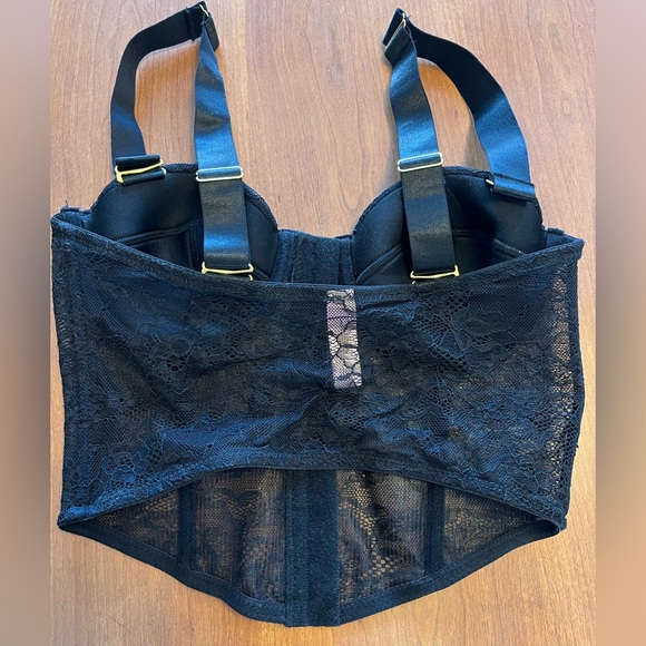Juicy couture Black Lace Bustier Top with Logo Straps - Picture 4 of 6